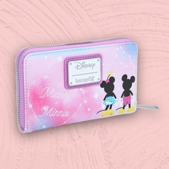 Loungefly  Disney Minnie & Mickey Mouse Constellation Small Zip Wallet - Picture 1 of 3